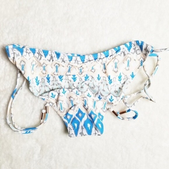 NWT Eberjey Womens Large Bleached Blues Kate Side Ties Low Rise Bikini Bottom - Picture 4 of 7